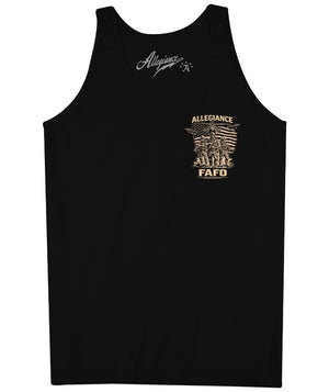 FAFO black tank top with small front chest print