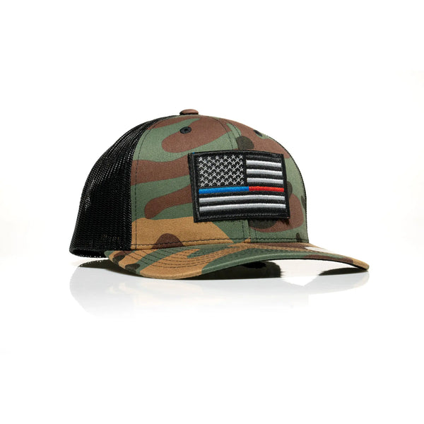 Thin Blue/Red Line Patch Trucker - Allegiance Clothing